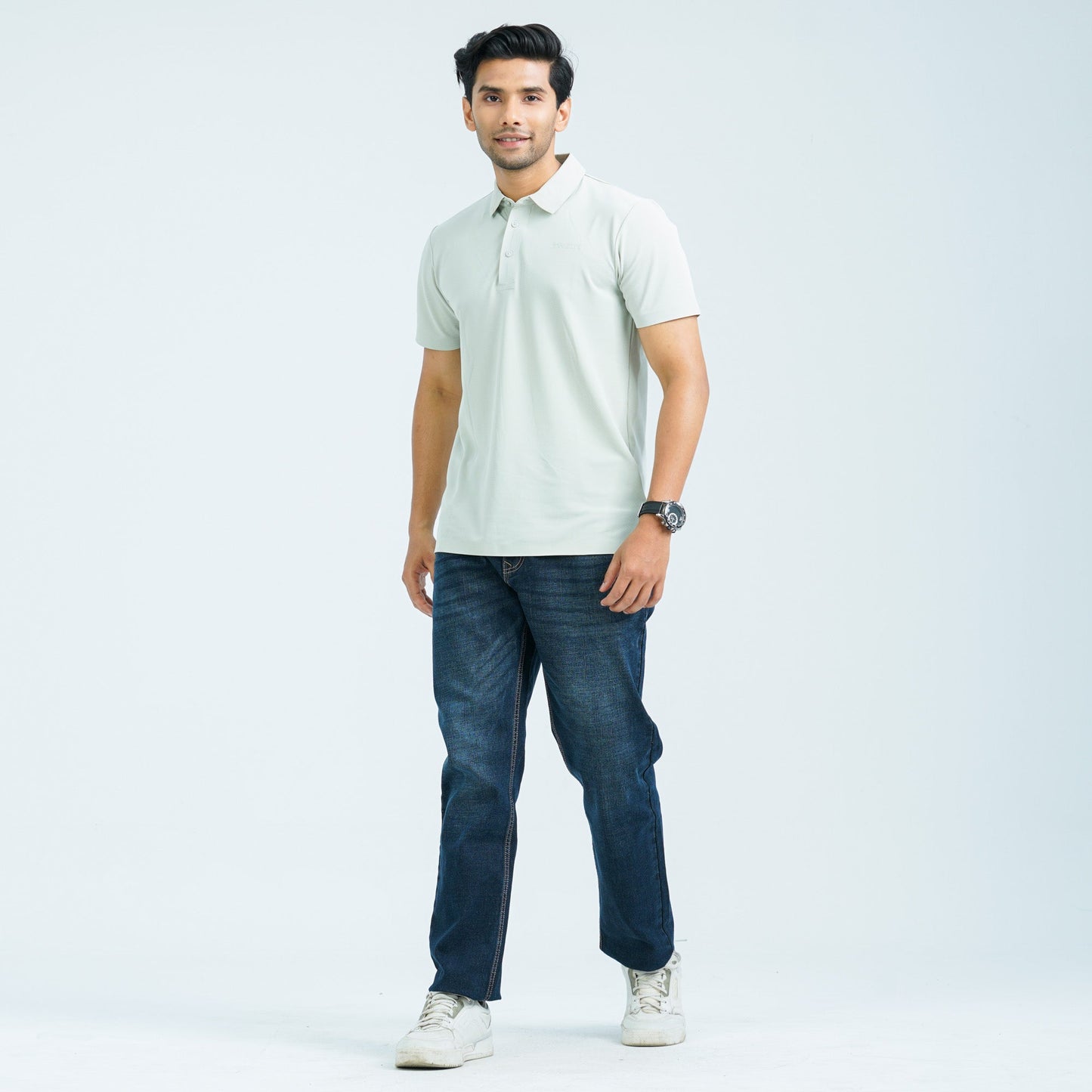 Menâ€™s Light Beige Seamless Polo