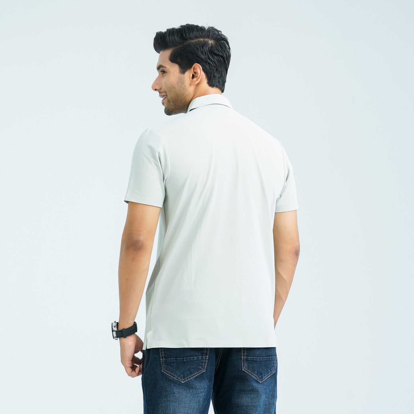 Menâ€™s Light Beige Seamless Polo
