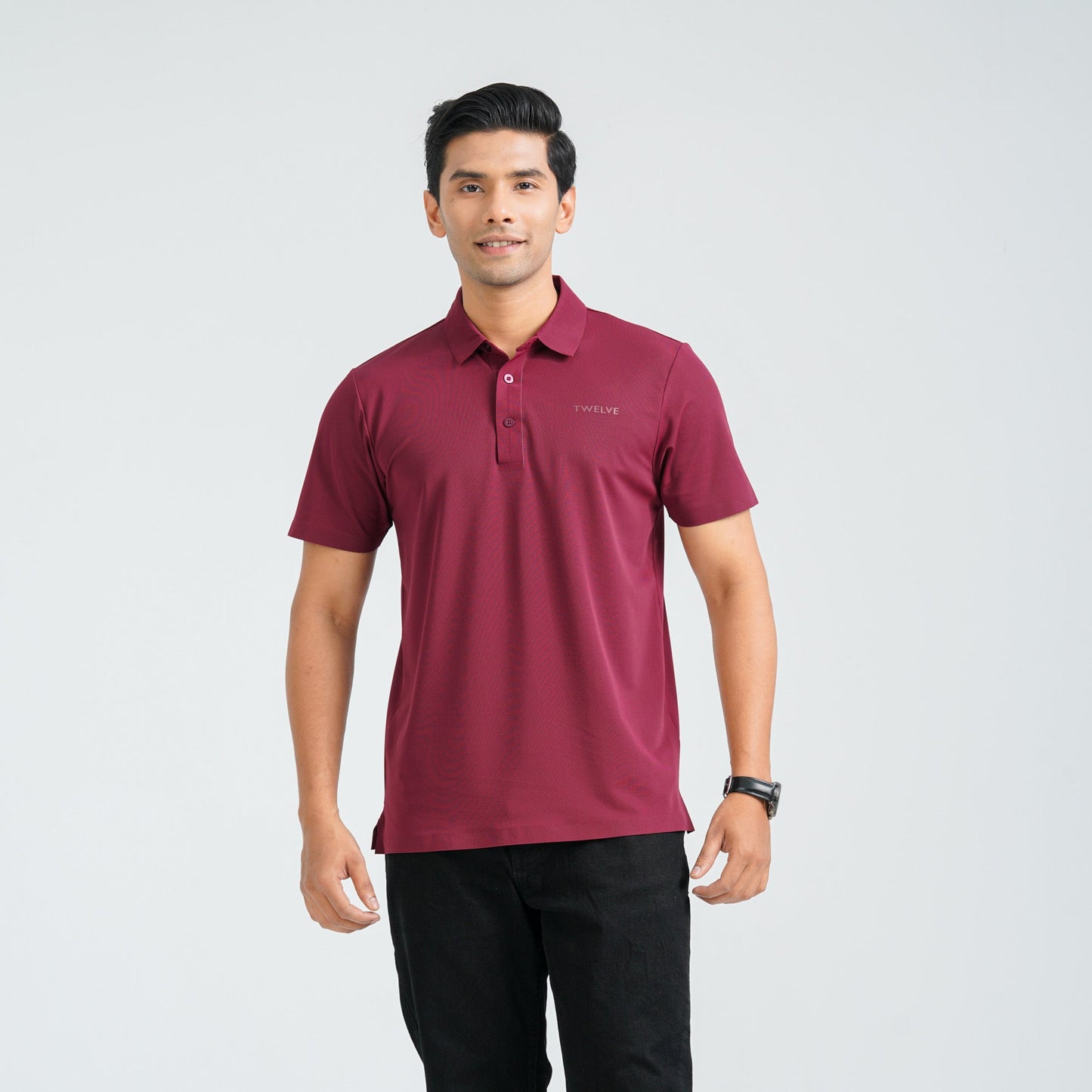 Menâ€™s Maroon Seamless Polo