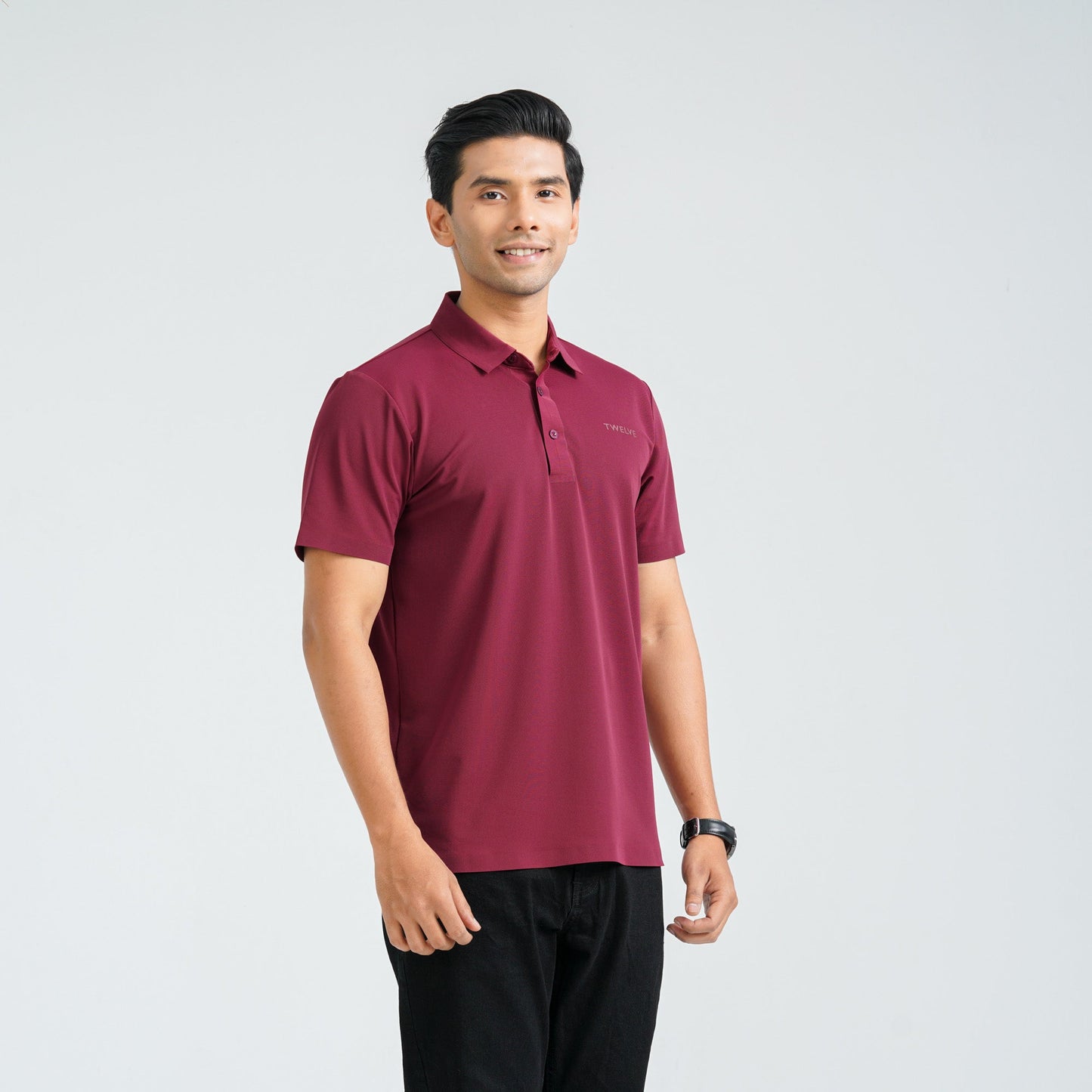 Menâ€™s Maroon Seamless Polo