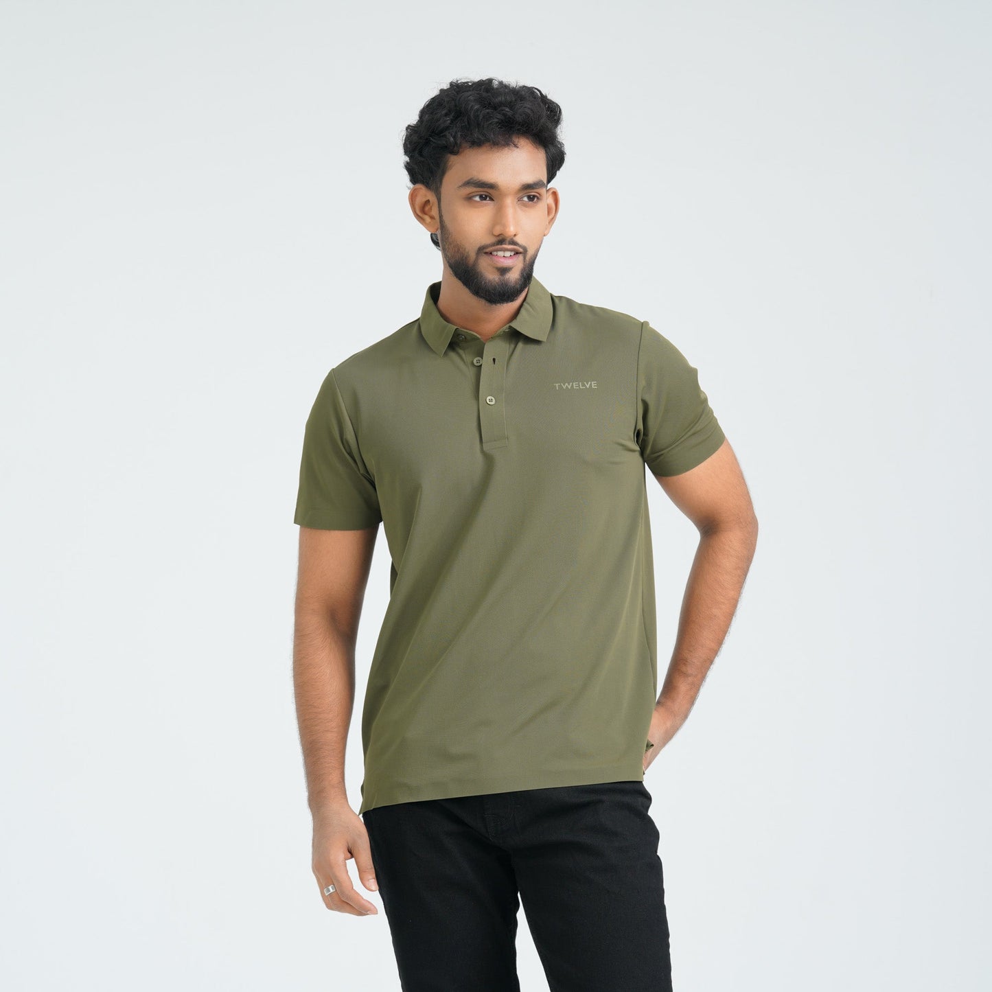 Menâ€™s Olive Seamless Polo