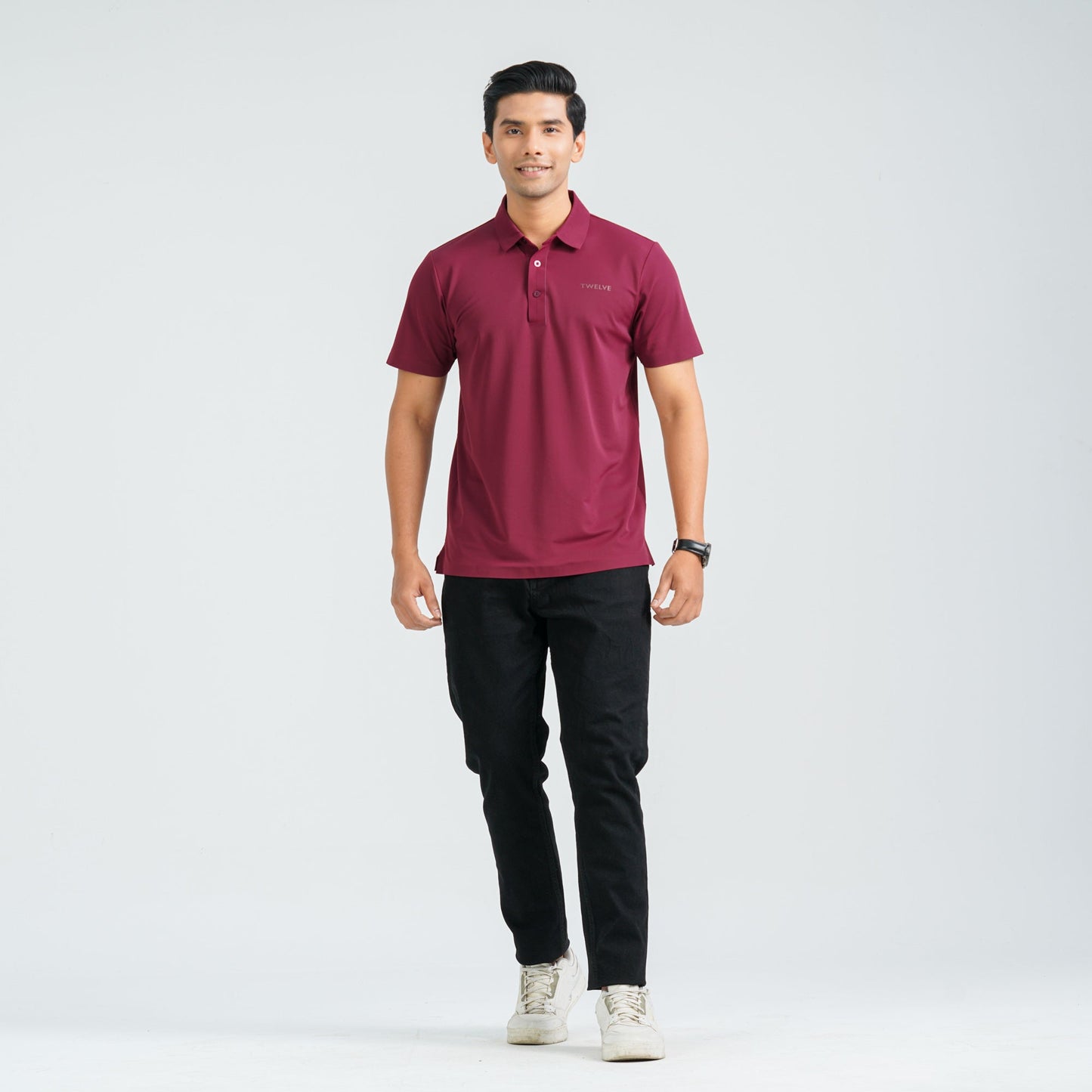 Menâ€™s Maroon Seamless Polo