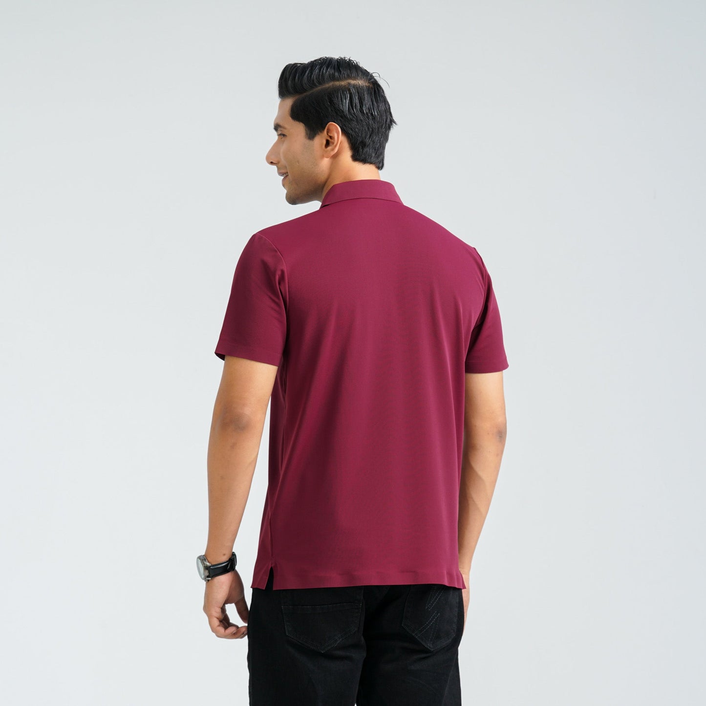 Menâ€™s Maroon Seamless Polo