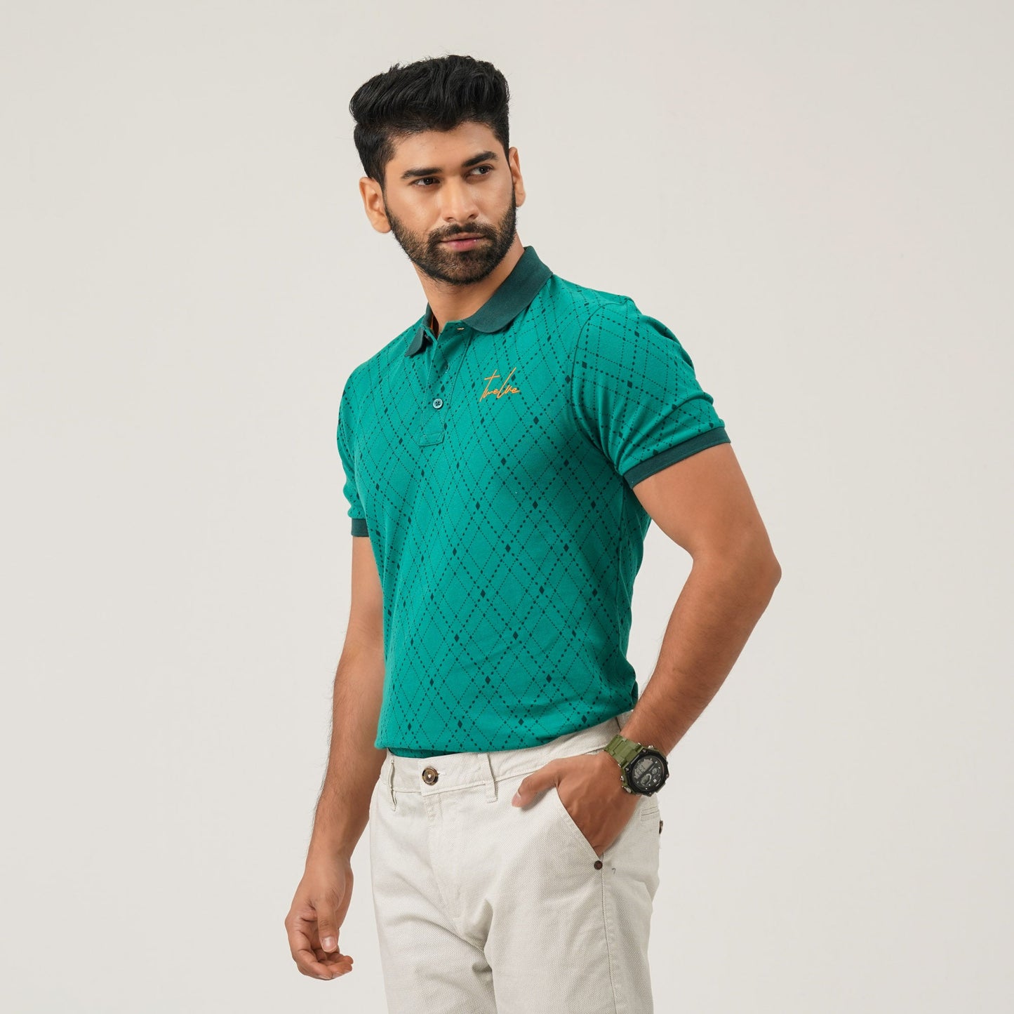 Mens Green Polo T-Shirt