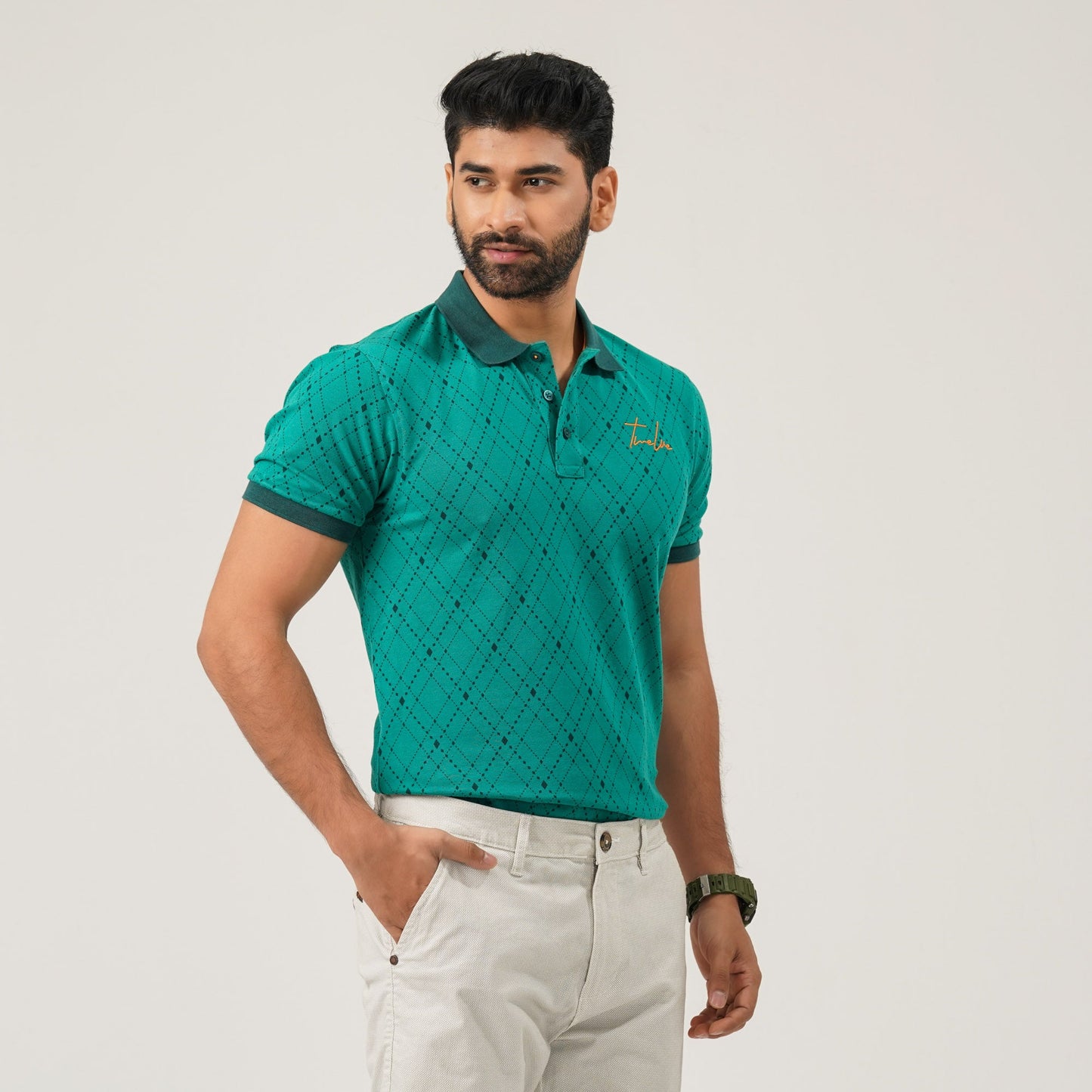 Mens Green Polo T-Shirt