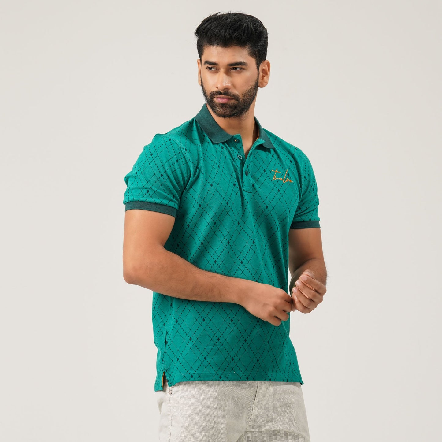 Mens Green Polo T-Shirt