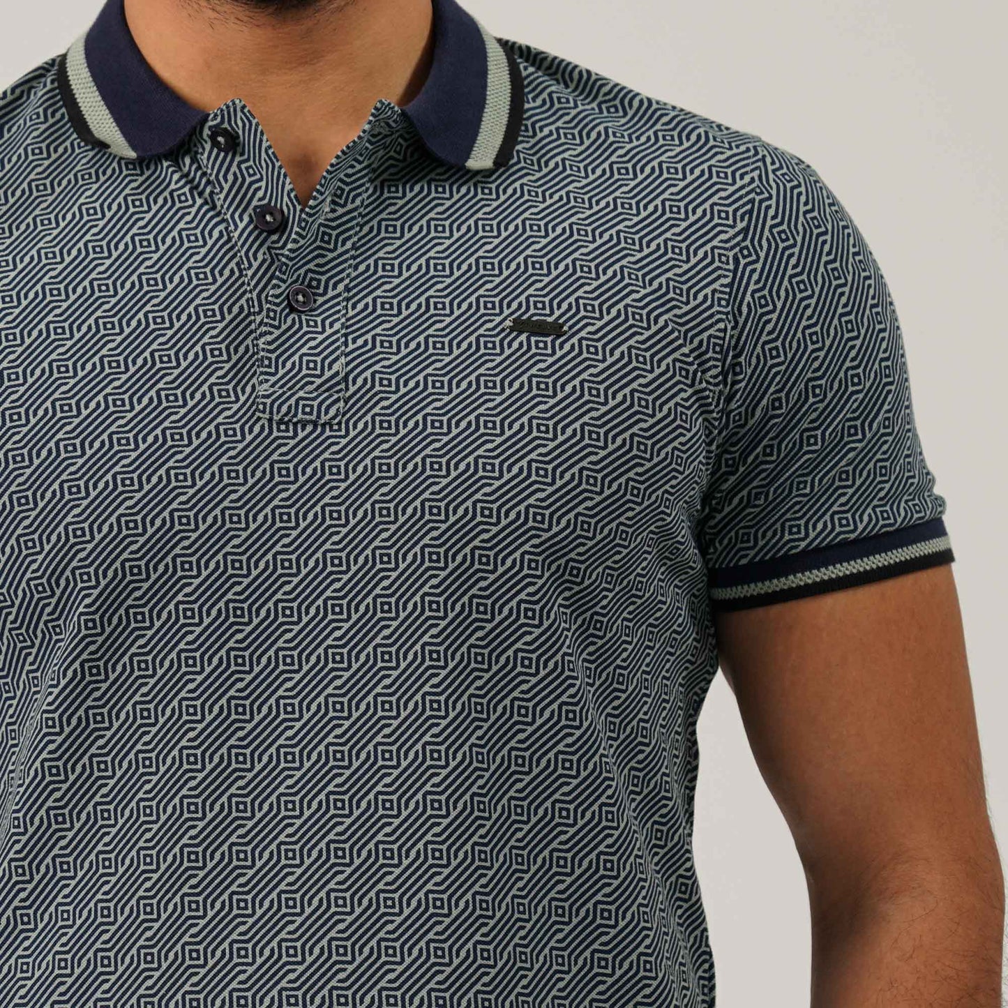 Mens Aop Light Green Polo