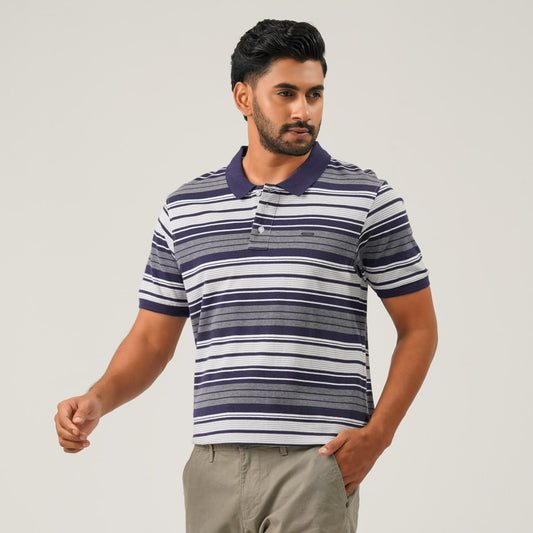 Mens Black & White Polo