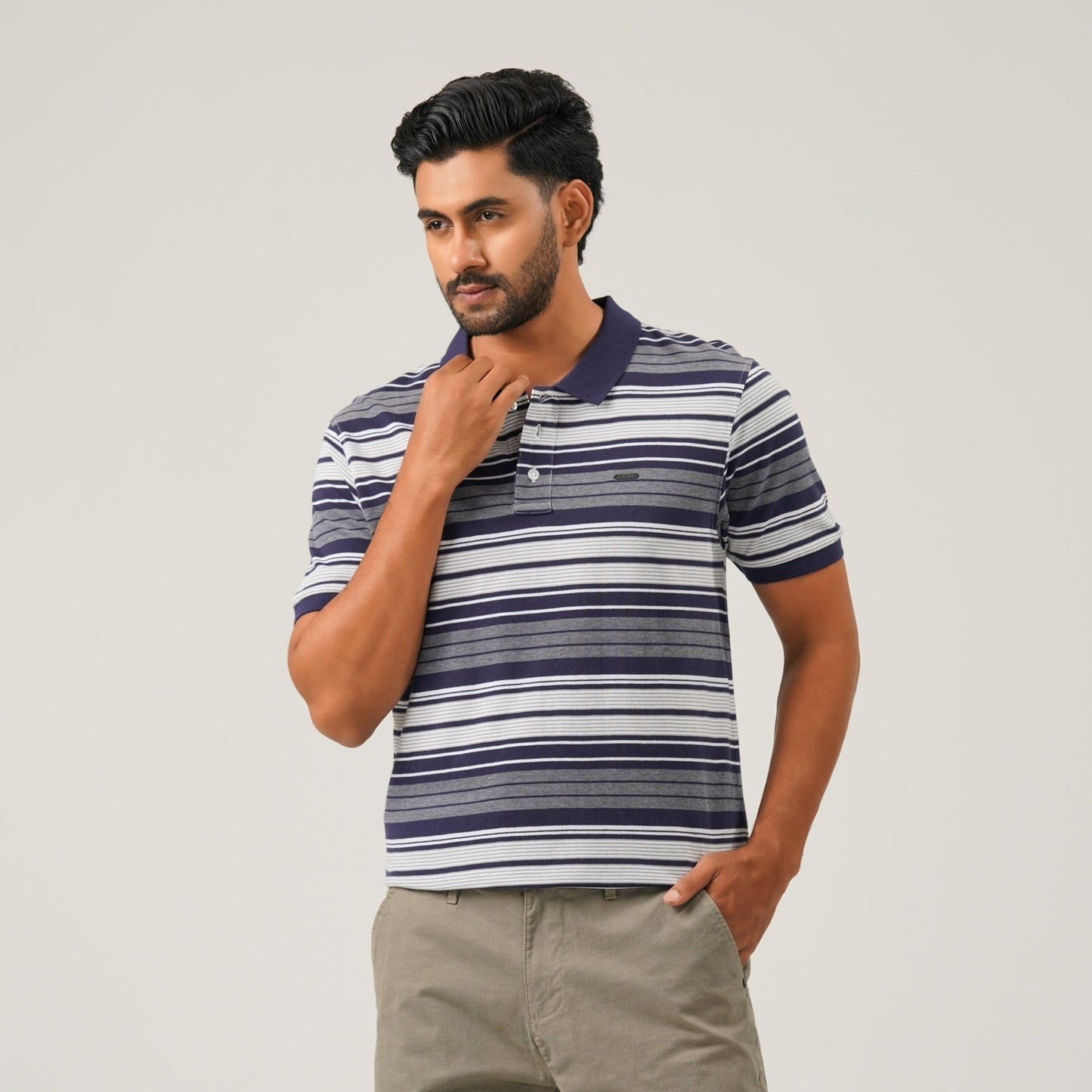 Mens Black & White Polo