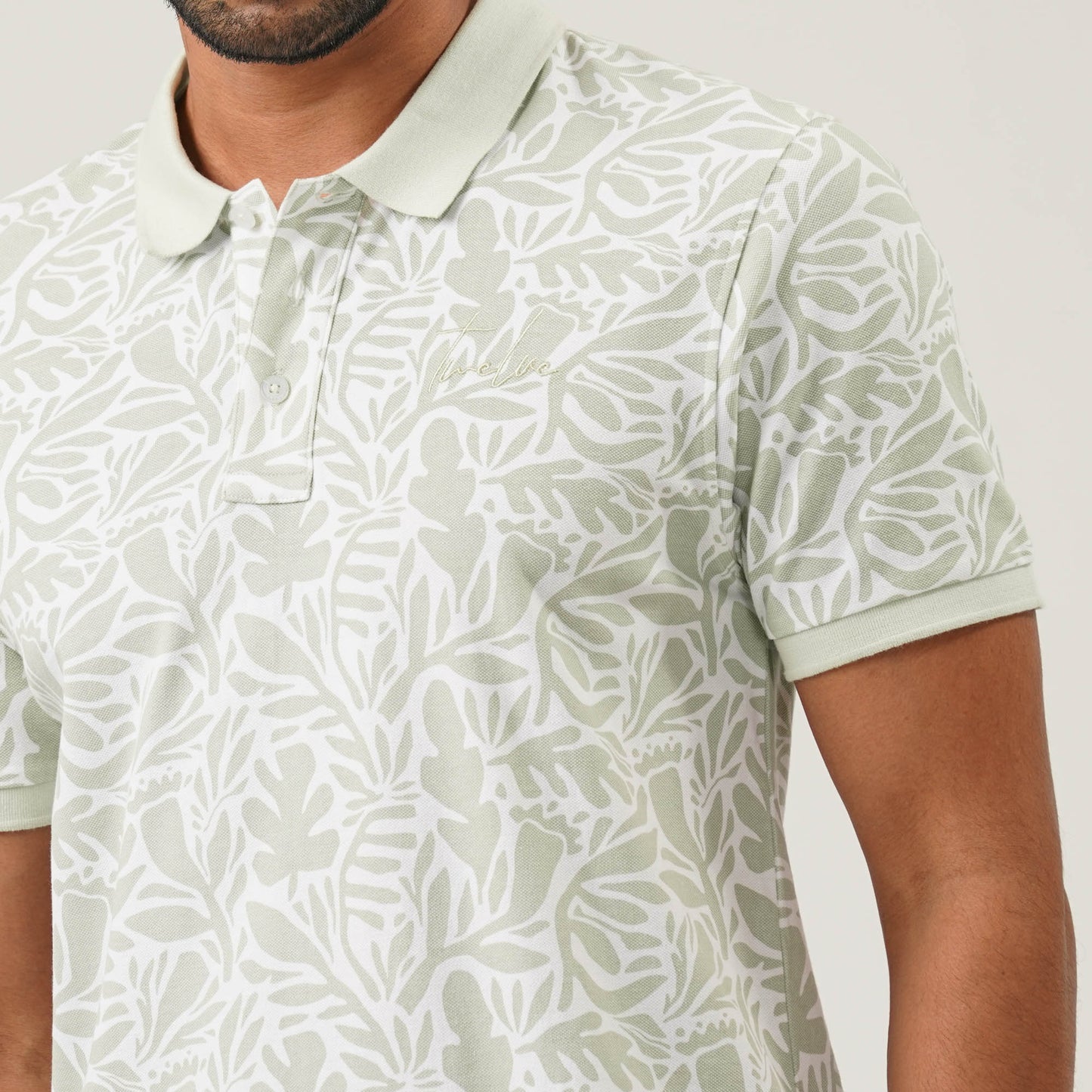 Men Light Blue Cotton Polo