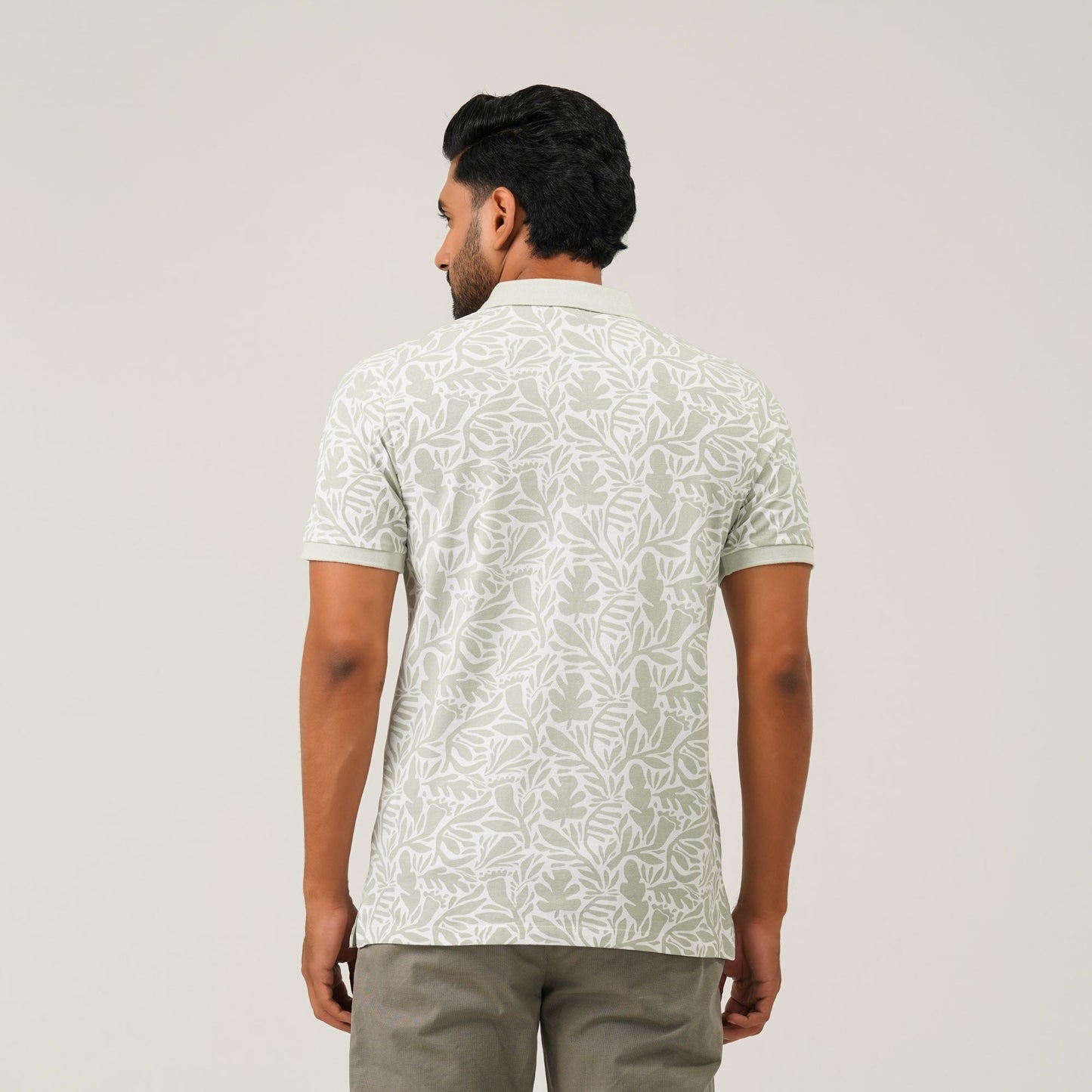 Men Light Blue Cotton Polo