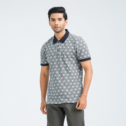 Men's Light Grey Cotton Polo
