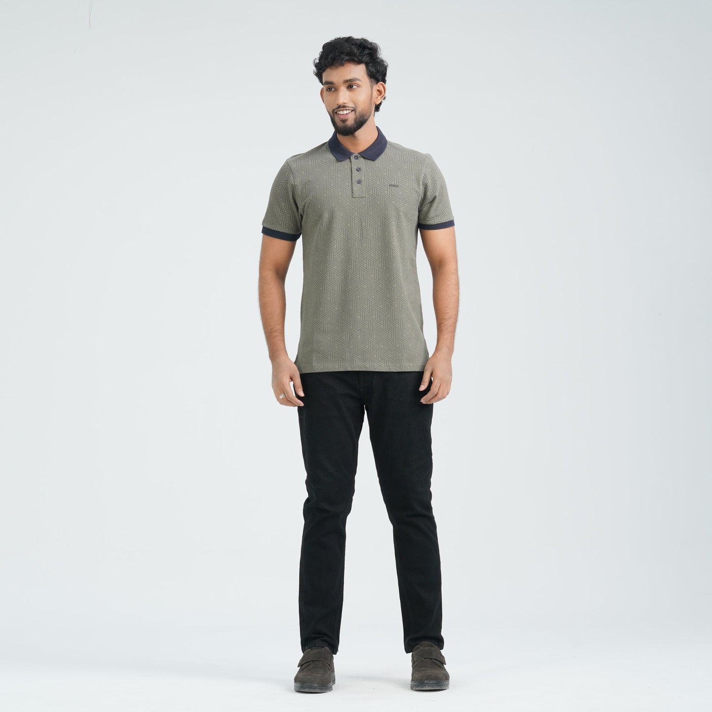 Men's Olive Cotton Polo