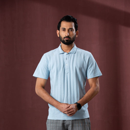 Mens Light Blue Polo