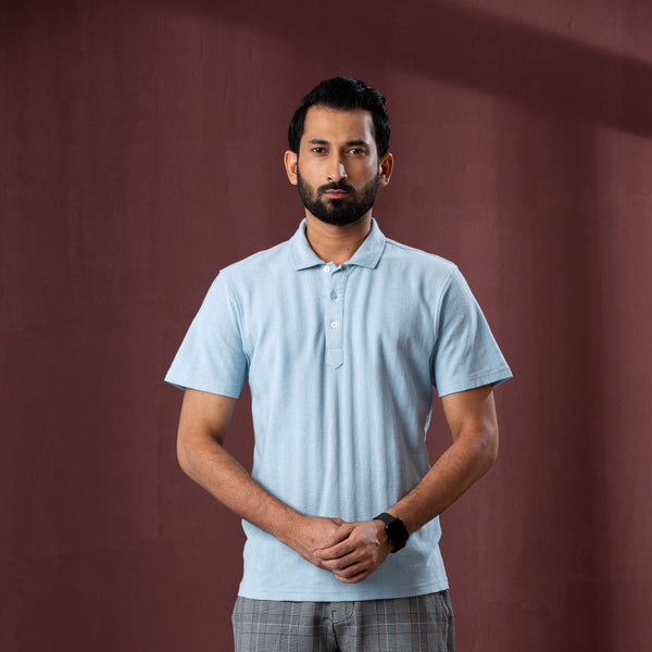 MENS POLO-LIGHT BLUE