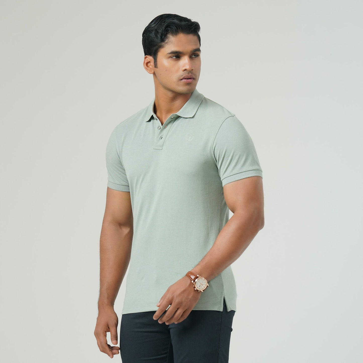 Mens Light Green Polo T-Shirt