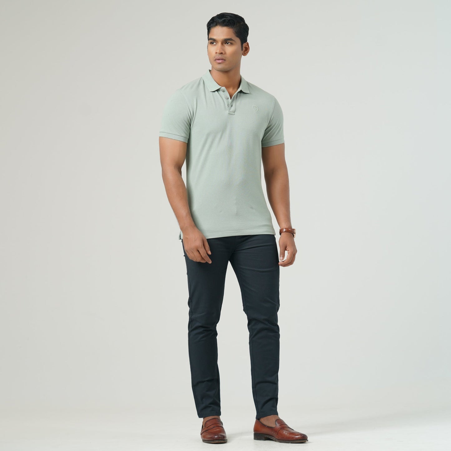 Mens Light Green Polo T-Shirt