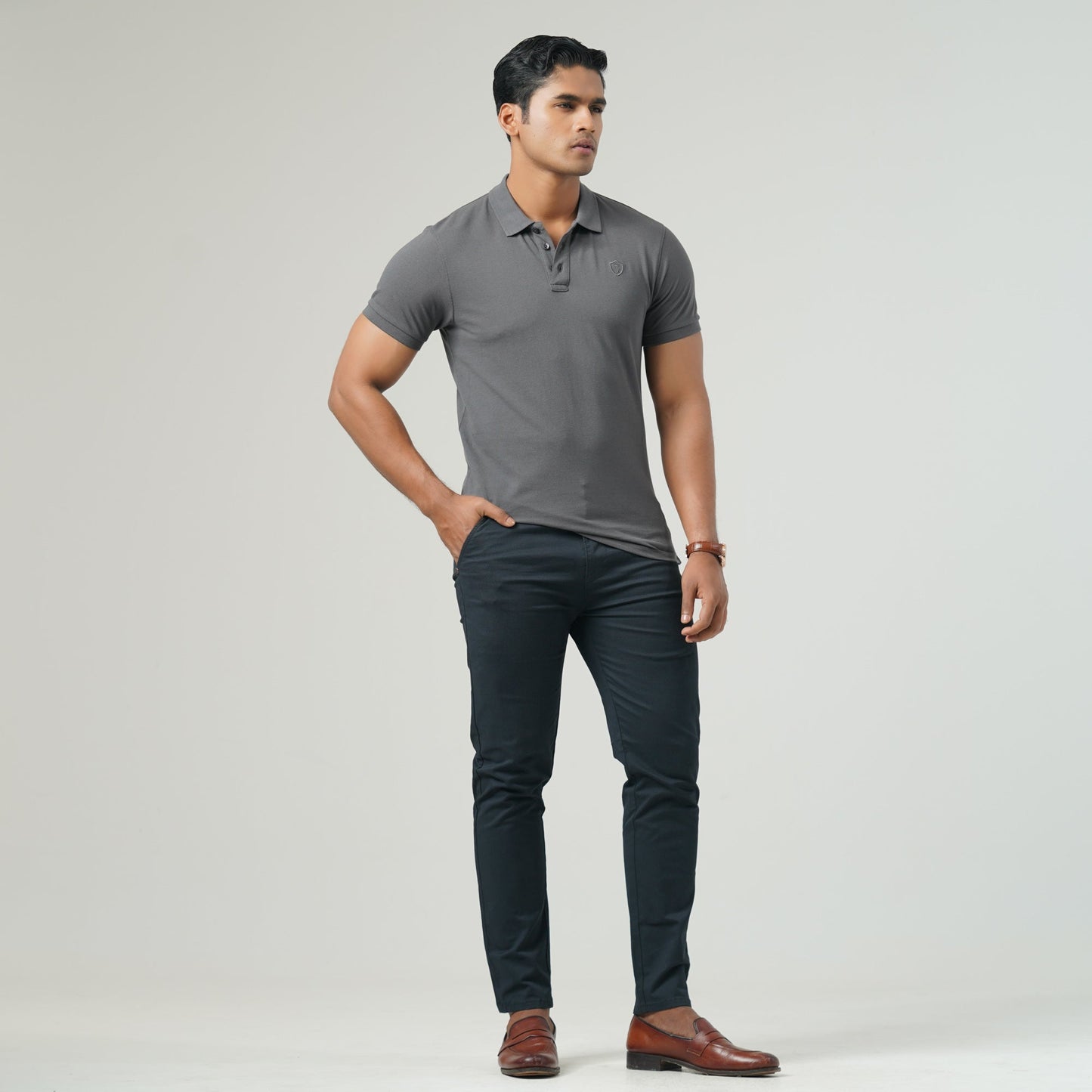 Mens Dark Grey Polo Shirt