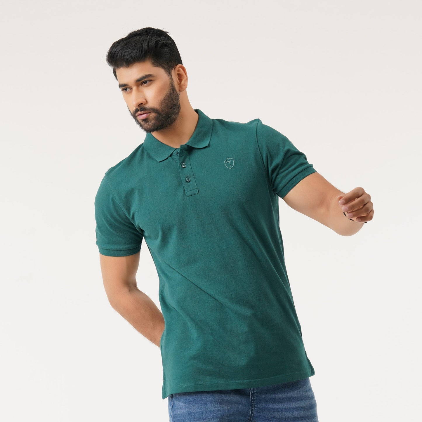 Mens Bottle Green Polo Shirt