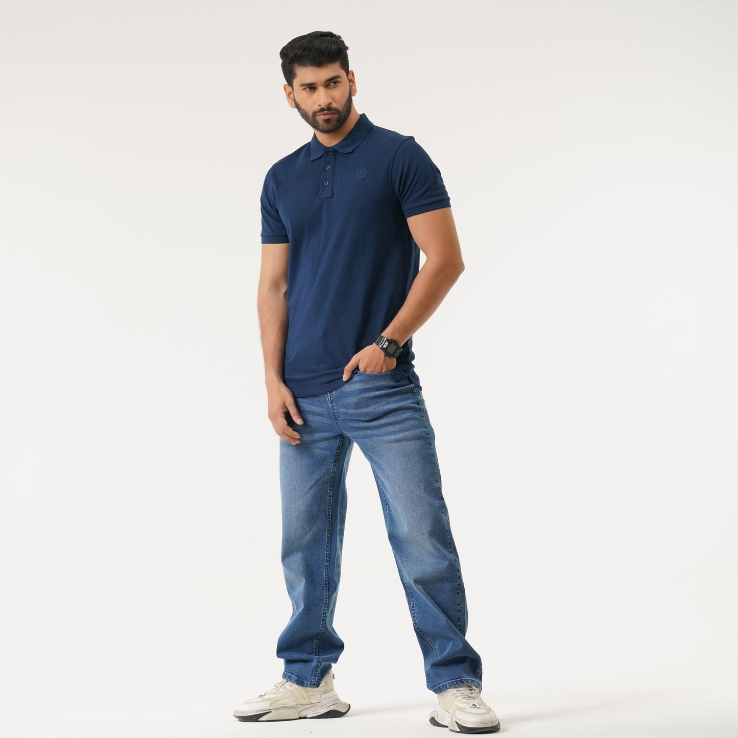 Mens Navy Blue Polo Shirt