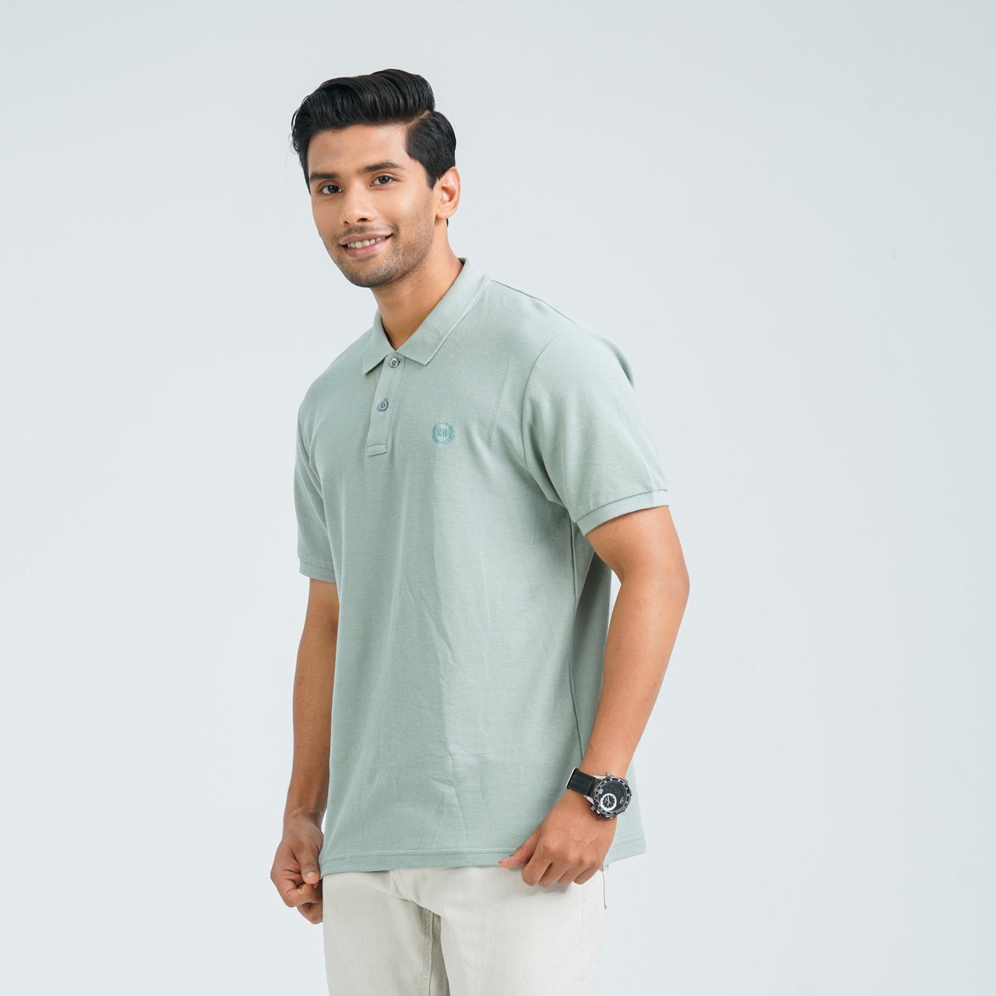 Men’s Green Cotton Polo Shirt
