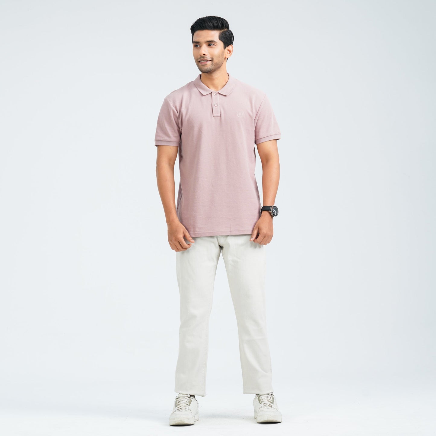 Men’s Dusty Pink Cotton Polo Shirt