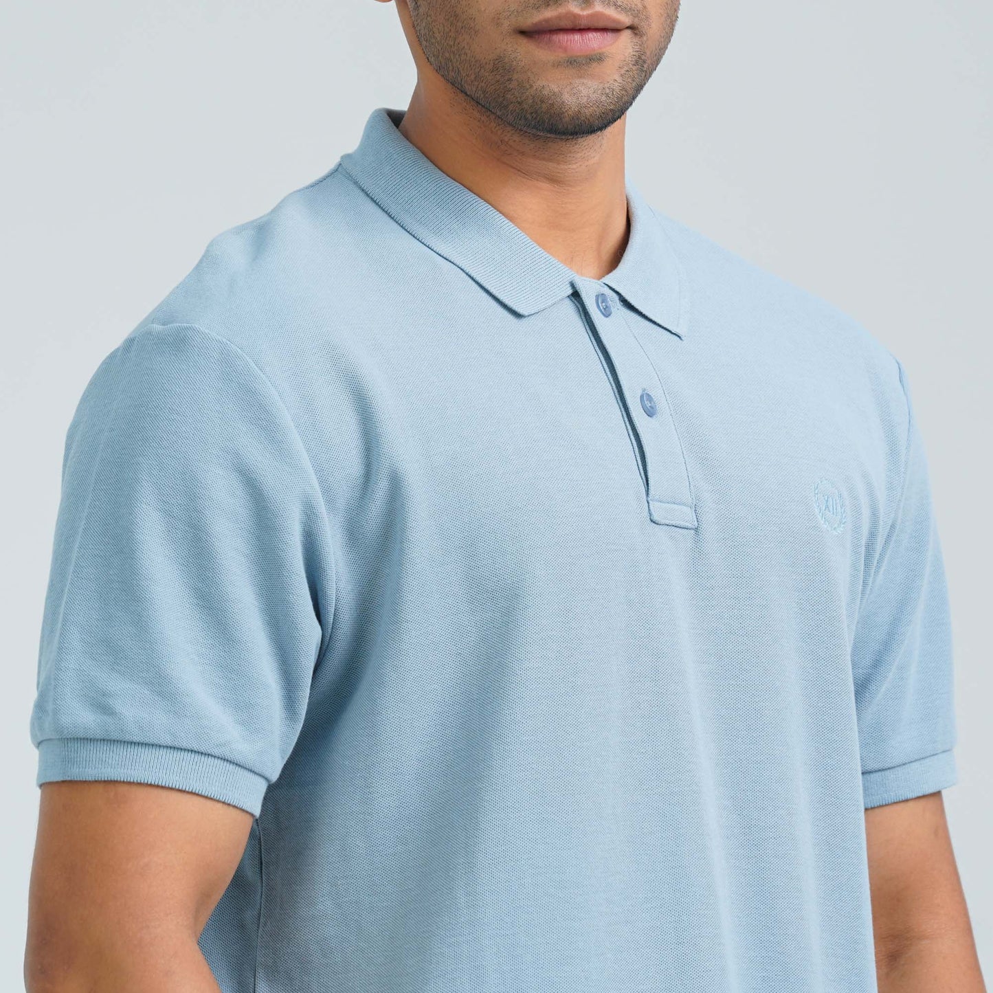 Men’s Dusty Blue Cotton Polo Shirt