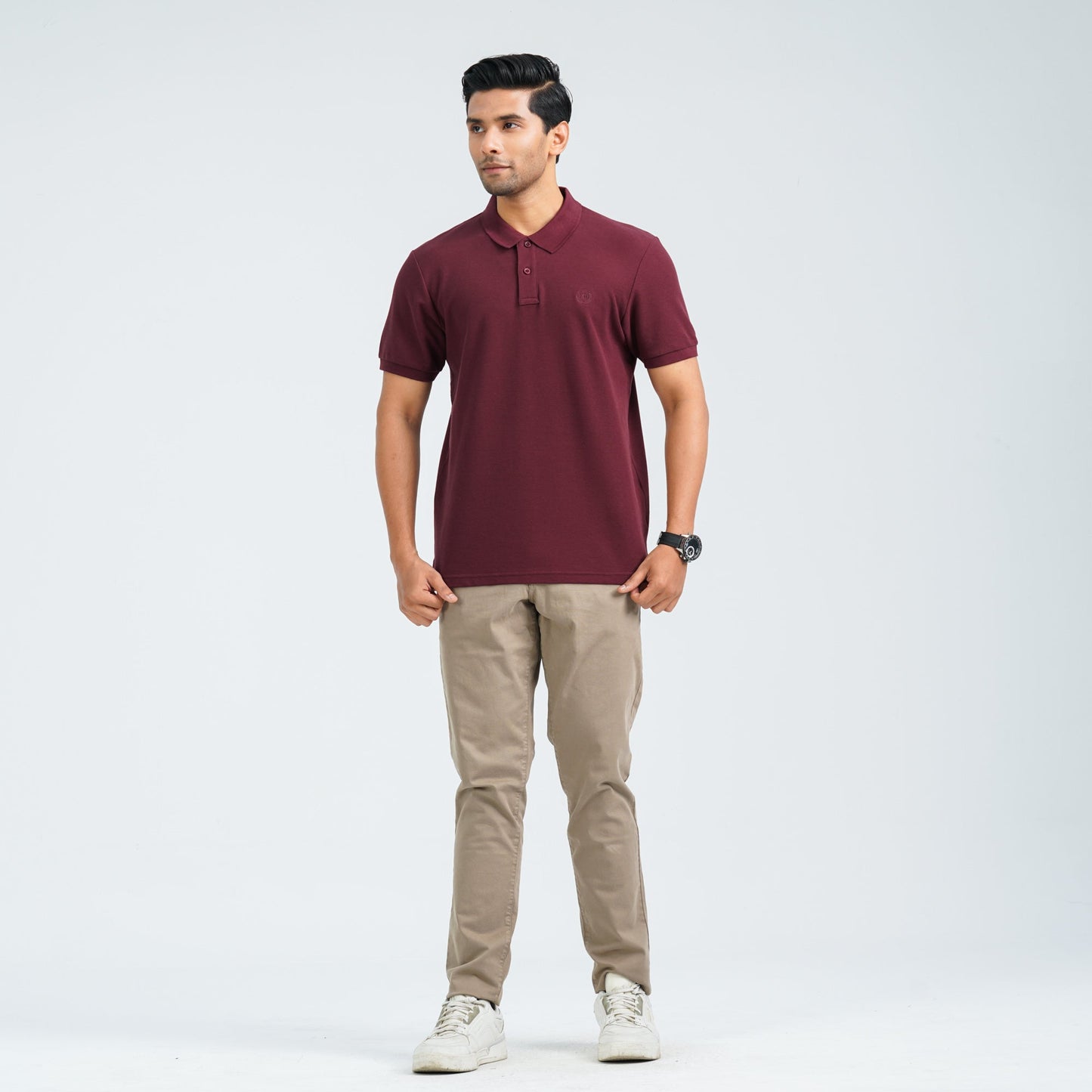 Men’s Maroon Cotton Polo Shirt