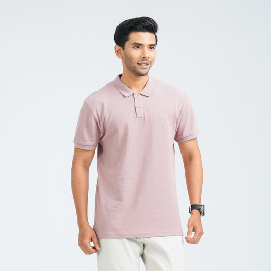 Men’s Dusty Pink Cotton Polo Shirt