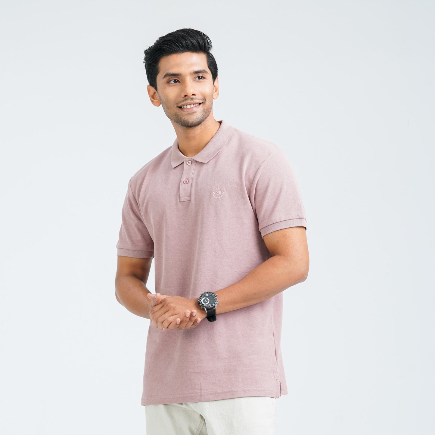 Men’s Dusty Pink Cotton Polo Shirt