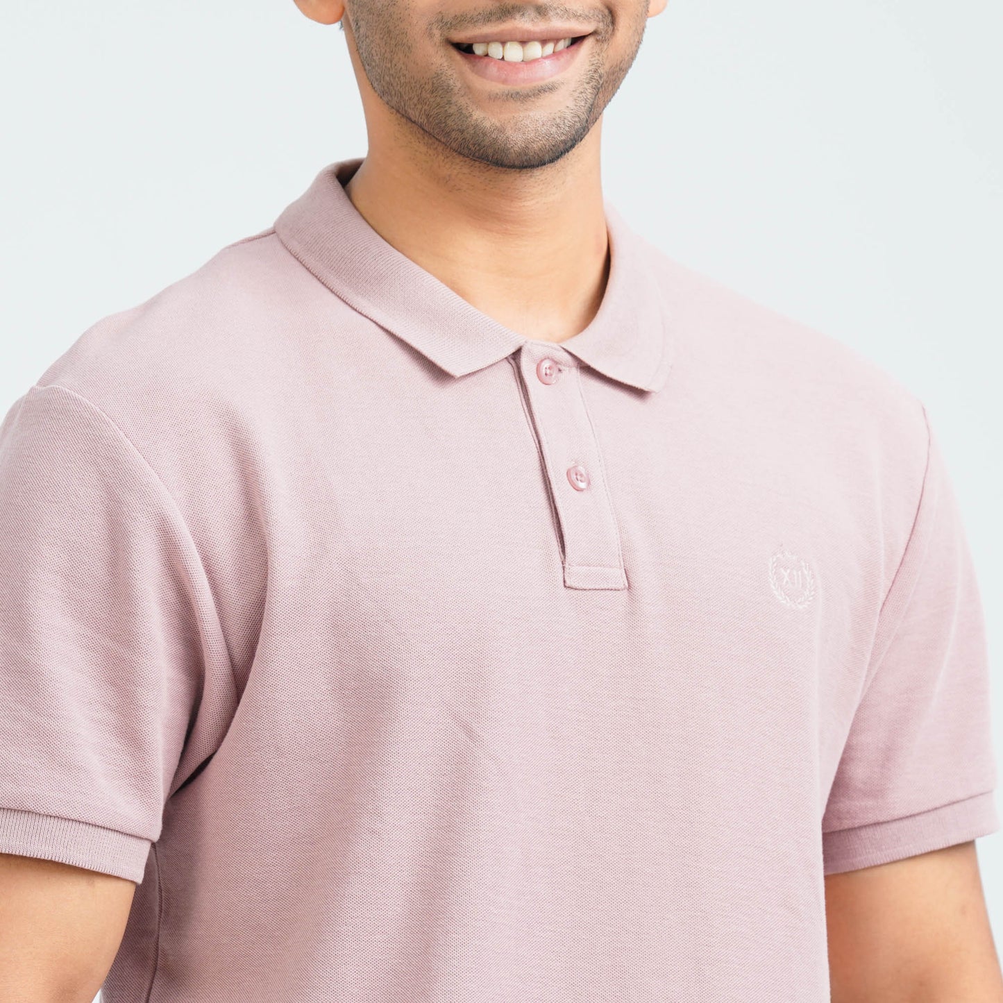 Men’s Dusty Pink Cotton Polo Shirt