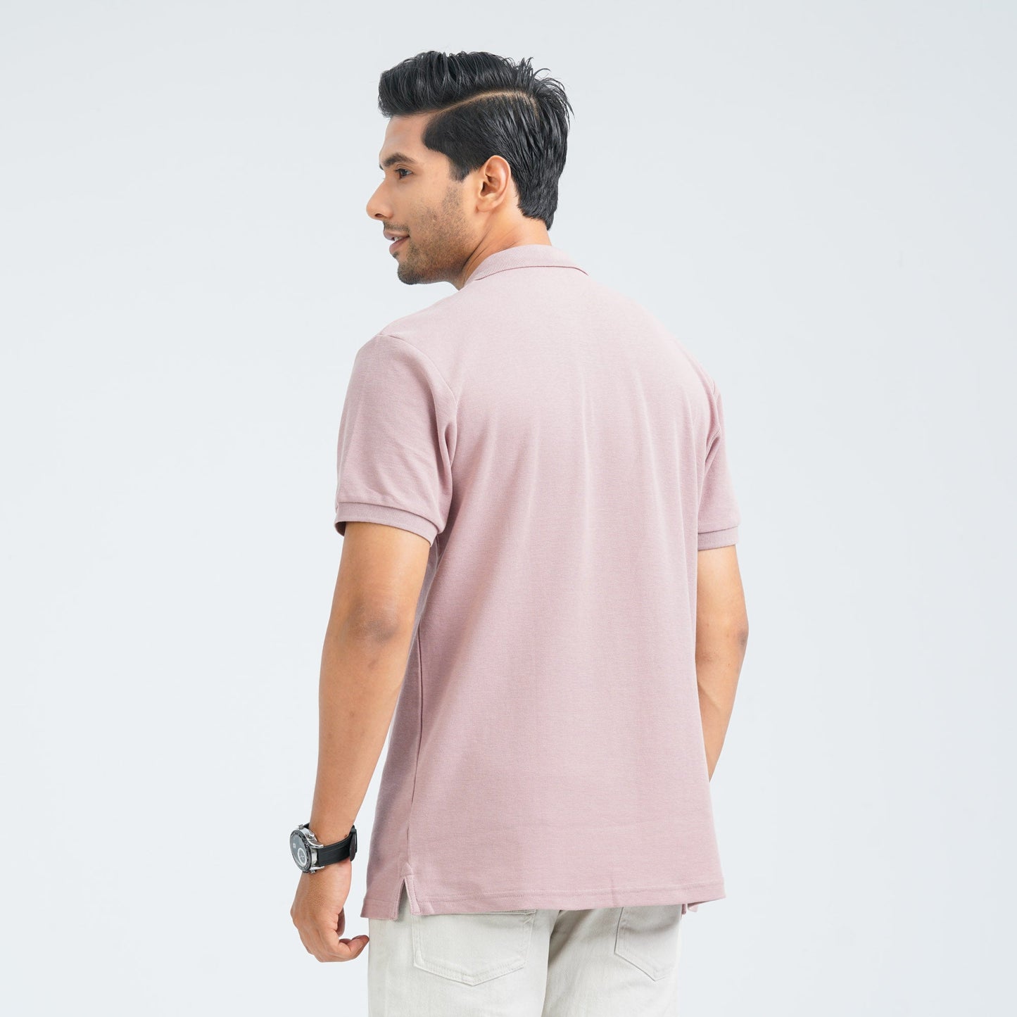 Men’s Dusty Pink Cotton Polo Shirt