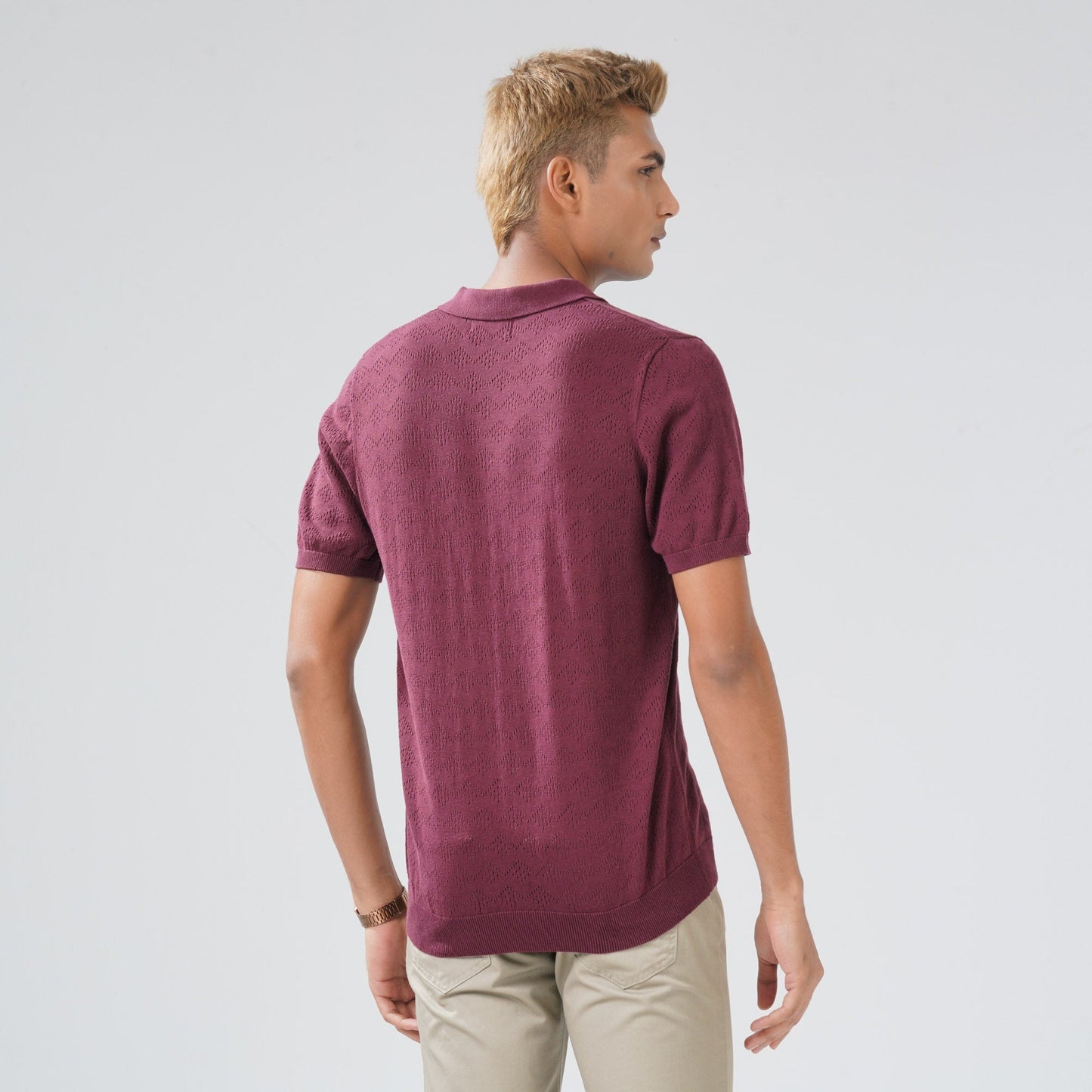 Mens Maroon Sweater Polo
