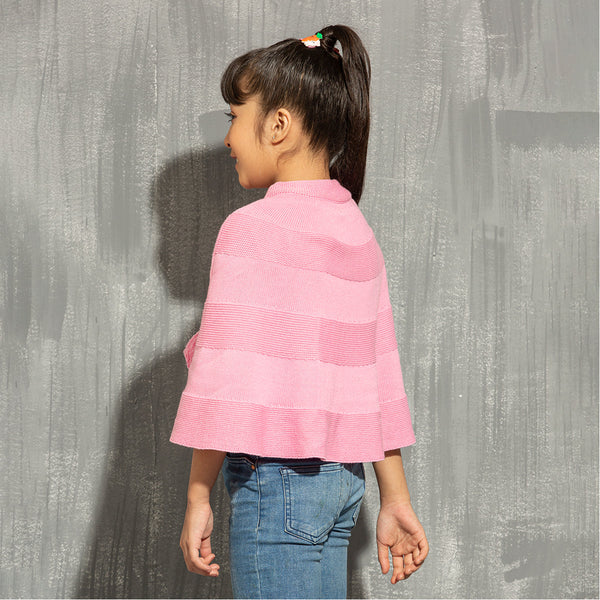 Girls Poncho- Pink