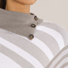 Load image into Gallery viewer, Women&#39;s White &amp; Grey Checked Poncho
