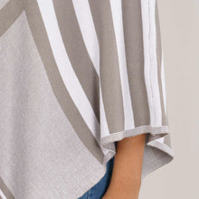 Load image into Gallery viewer, Women&#39;s White &amp; Grey Checked Poncho
