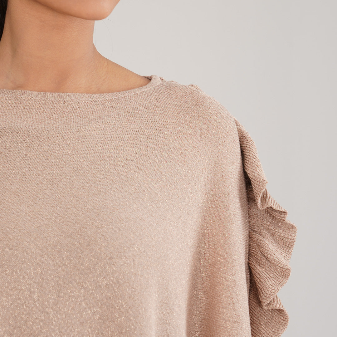 LADIES PONCHO-BEIGE