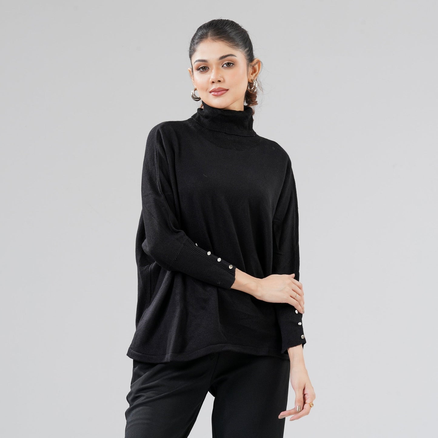 Women's Black Poncho