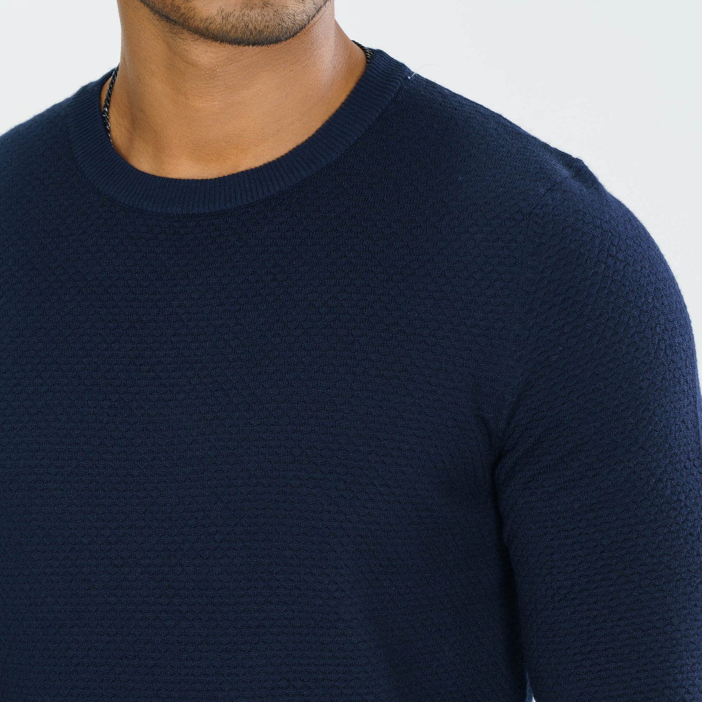 Mens Navy Knitted Pullover