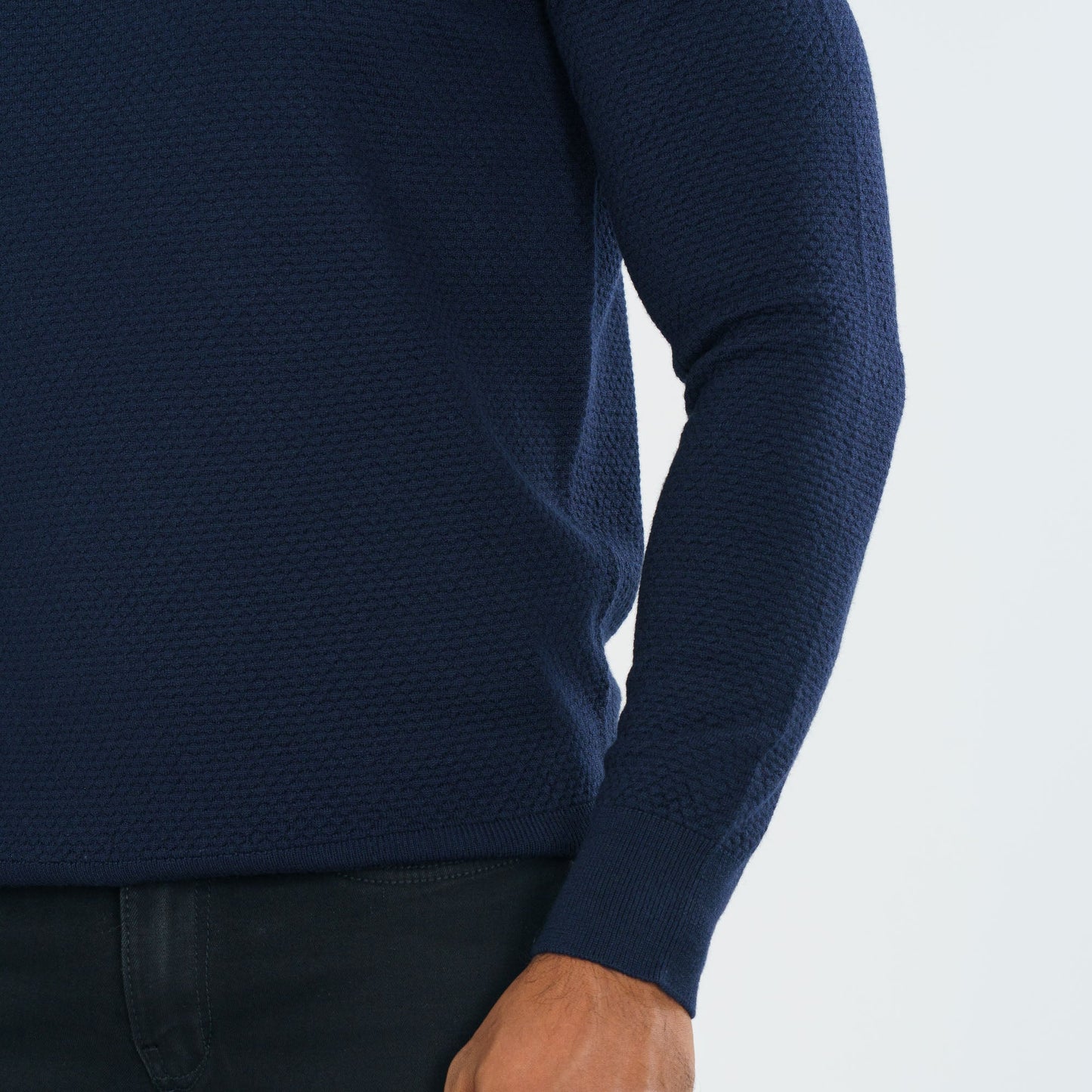 Mens Navy Knitted Pullover