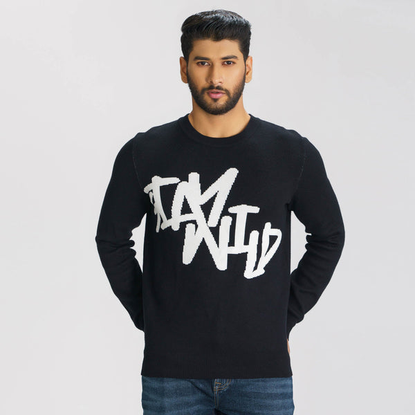 Men’s Black/White Sweater Pullover