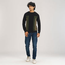 Load image into Gallery viewer, Men&#39;s Black &amp; Olive Sweater Pullover
