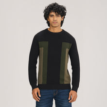 Load image into Gallery viewer, Men&#39;s Black &amp; Olive Sweater Pullover
