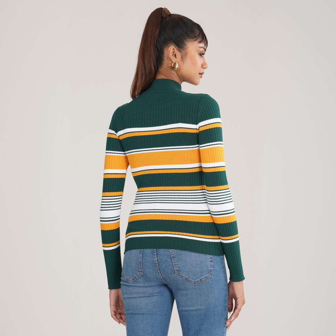 Women’s Green & Mustard Pullover