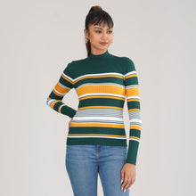 Load image into Gallery viewer, Women’s Green &amp; Mustard Pullover
