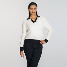 Load image into Gallery viewer, Women’s Black &amp; White V-Neck Pullover
