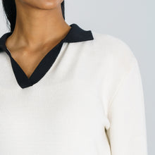 Load image into Gallery viewer, Women’s Black &amp; White V-Neck Pullover
