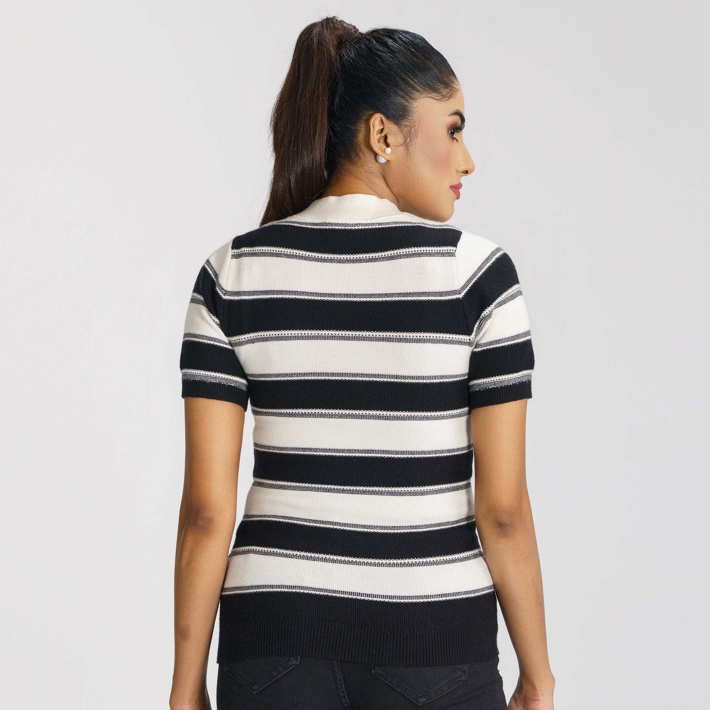 Women's Black & White Sweater