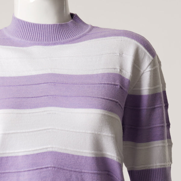 Women White & Lavender Pullover