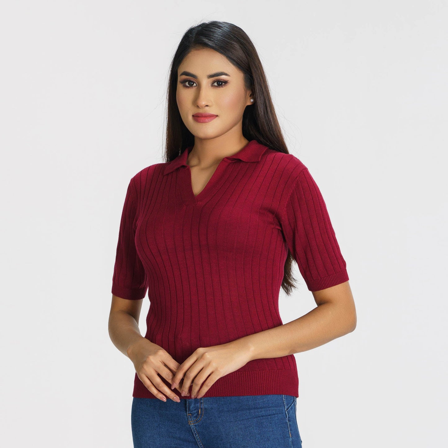 Womens Maroon Pullover
